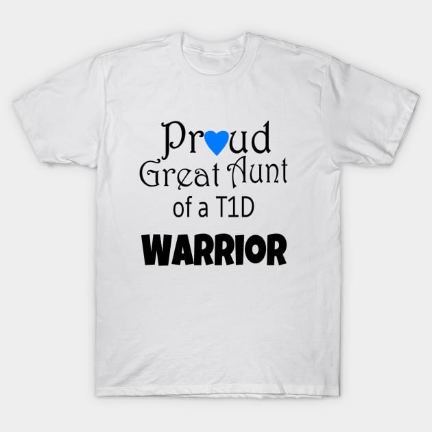 Proud Great Aunt - Black Text - Blue Heart T-Shirt by CatGirl101